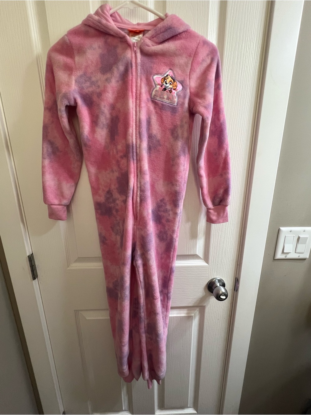 Nickelodeon Pink Tie-Dye Paw Patrol Fleece One-Piece Footie